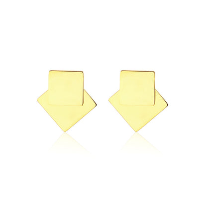 1 Pair Simple Style Solid Color Plating Stainless Steel Gold Plated Ear Studs