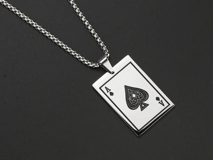 Wholesale Hip-hop Retro Color Block Titanium Steel Enamel Pendant Necklace