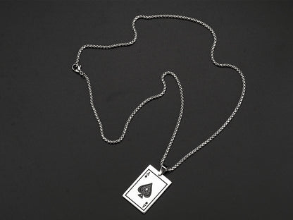 Wholesale Hip-hop Retro Color Block Titanium Steel Enamel Pendant Necklace