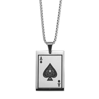 Wholesale Hip-hop Retro Color Block Titanium Steel Enamel Pendant Necklace