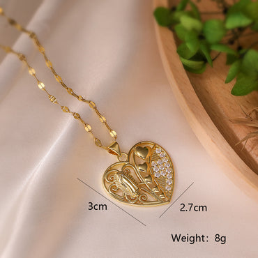 Simple Style Solid Color Copper Plating Inlay Zircon 18k Gold Plated Pendant Necklace