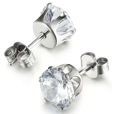 5 Pairs Basic Modern Style Geometric Inlay Stainless Steel Zircon Ear Studs