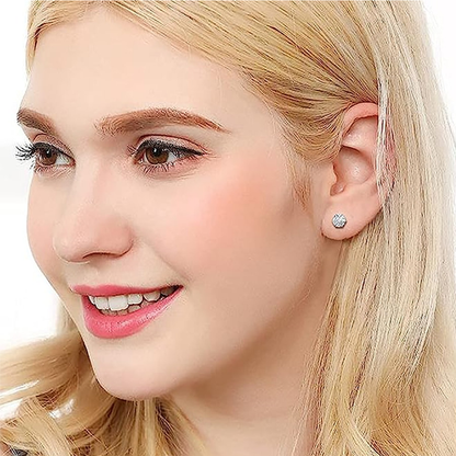 5 Pairs Basic Modern Style Geometric Inlay Stainless Steel Zircon Ear Studs