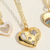 Simple Style Heart Shape Copper Plating Inlay Zircon 14k Gold Plated Pendant Necklace