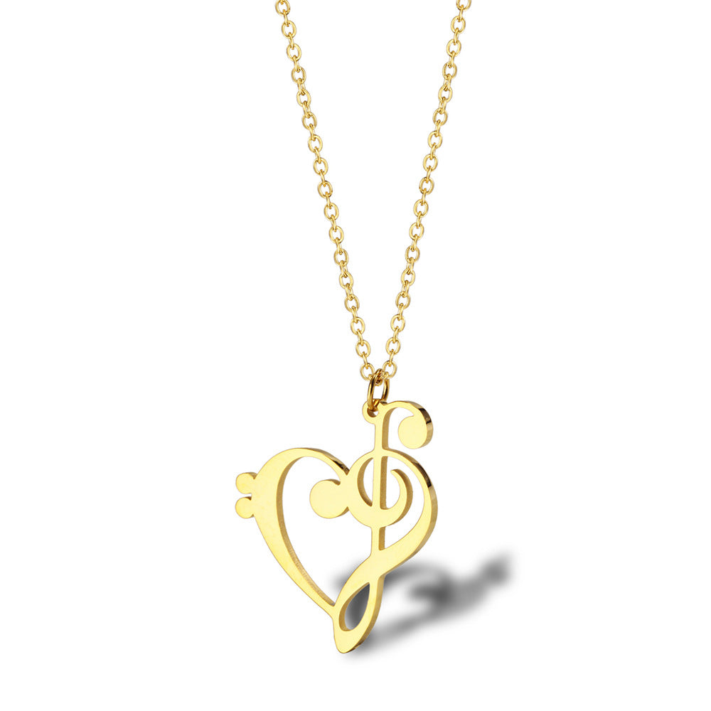 Wholesale Simple Style Heart Shape Stainless Steel Plating Gold Plated Pendant Necklace