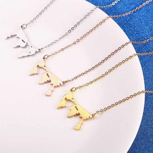 Wholesale Simple Style Classic Style Solid Color Stainless Steel Plating Gold Plated Pendant Necklace