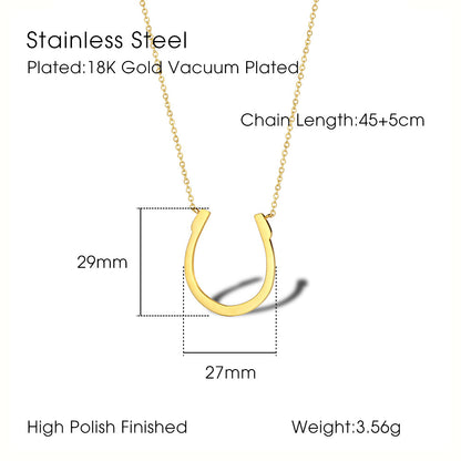 Wholesale Simple Style Solid Color Titanium Steel Plating Gold Plated Pendant Necklace