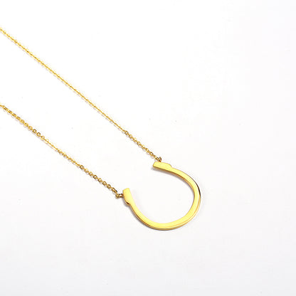 Wholesale Simple Style Solid Color Titanium Steel Plating Gold Plated Pendant Necklace