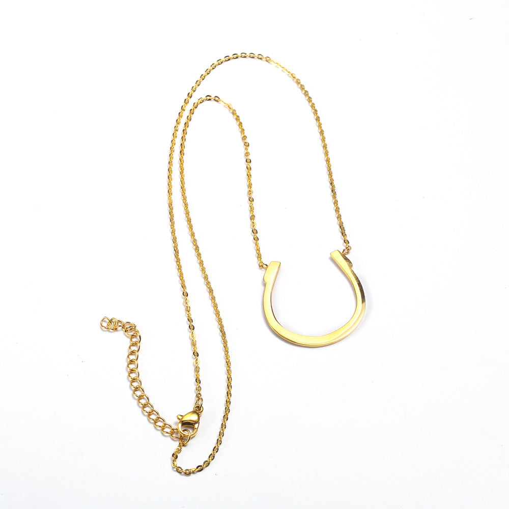 Wholesale Simple Style Solid Color Titanium Steel Plating Gold Plated Pendant Necklace