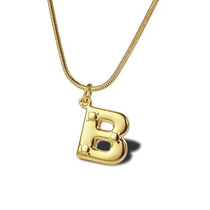 Wholesale Simple Style Commute Letter Titanium Steel Plating Gold Plated Pendant Necklace