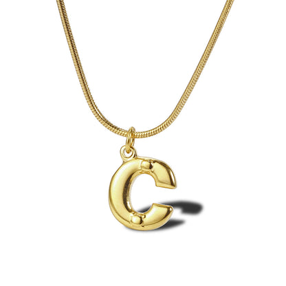 Wholesale Simple Style Commute Letter Titanium Steel Plating Gold Plated Pendant Necklace