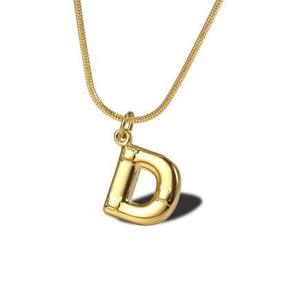 Wholesale Simple Style Commute Letter Titanium Steel Plating Gold Plated Pendant Necklace