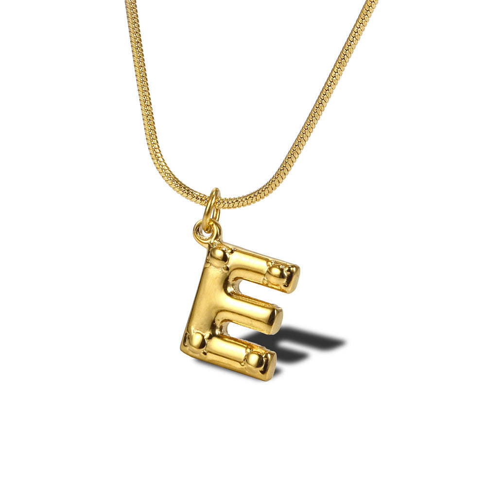 Wholesale Simple Style Commute Letter Titanium Steel Plating Gold Plated Pendant Necklace