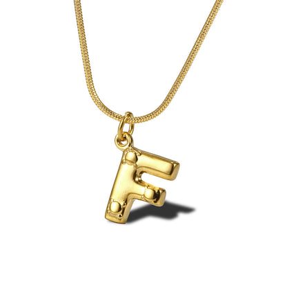 Wholesale Simple Style Commute Letter Titanium Steel Plating Gold Plated Pendant Necklace