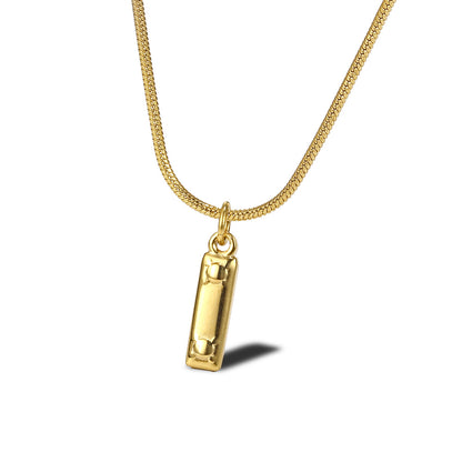 Wholesale Simple Style Commute Letter Titanium Steel Plating Gold Plated Pendant Necklace