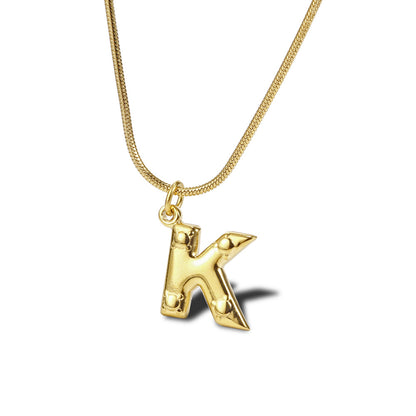 Wholesale Simple Style Commute Letter Titanium Steel Plating Gold Plated Pendant Necklace