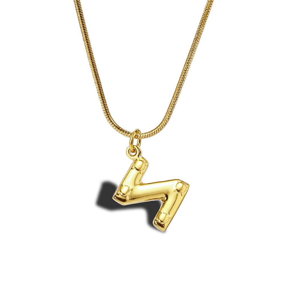 Wholesale Simple Style Commute Letter Titanium Steel Plating Gold Plated Pendant Necklace