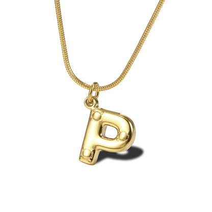 Wholesale Simple Style Commute Letter Titanium Steel Plating Gold Plated Pendant Necklace