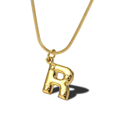 Wholesale Simple Style Commute Letter Titanium Steel Plating Gold Plated Pendant Necklace