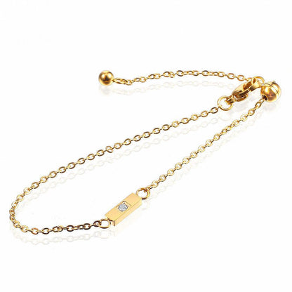 Simple Style Classic Style Solid Color Titanium Steel Plating Gold Plated Bracelets