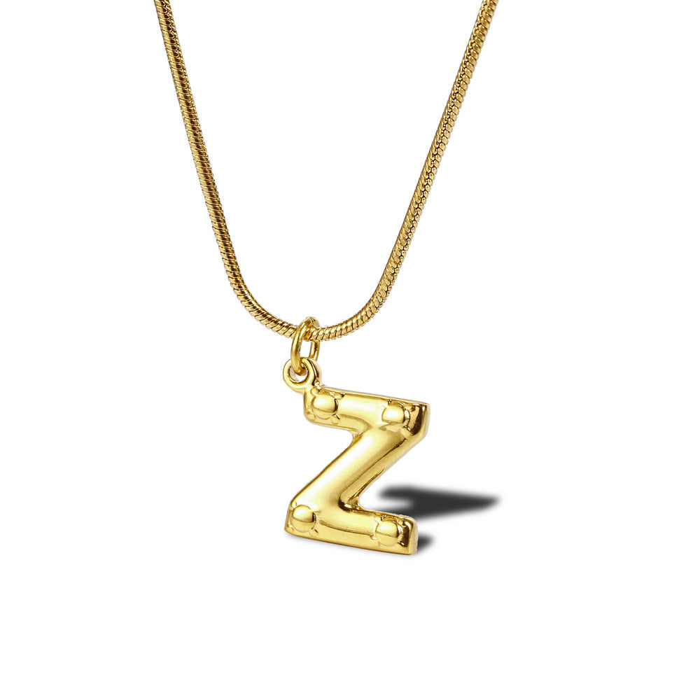 Wholesale Simple Style Commute Letter Titanium Steel Plating Gold Plated Pendant Necklace