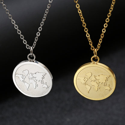 Wholesale Simple Style Solid Color Stainless Steel Plating Gold Plated Pendant Necklace