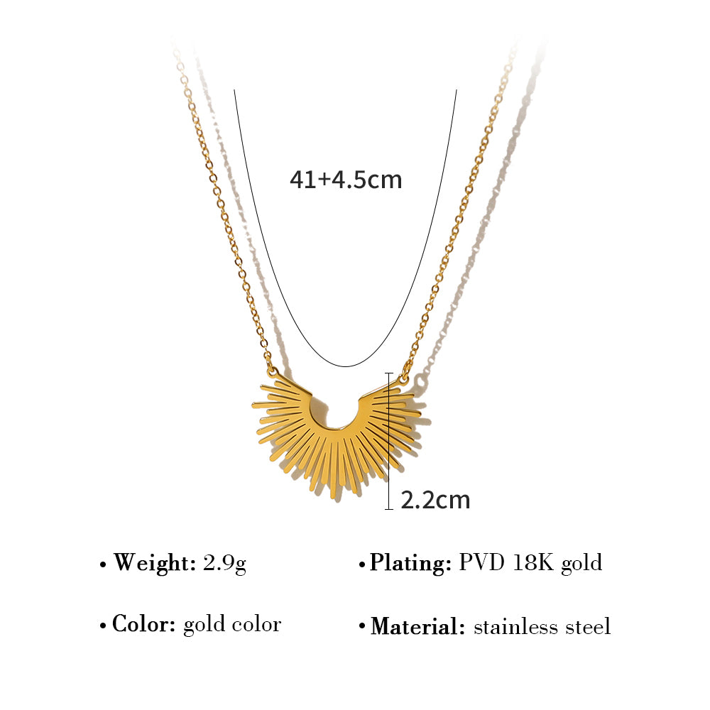 Ig Style Modern Style Geometric Stainless Steel Titanium Steel Plating 18k Gold Plated Pendant Necklace