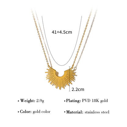 Ig Style Modern Style Geometric Stainless Steel Titanium Steel Plating 18k Gold Plated Pendant Necklace