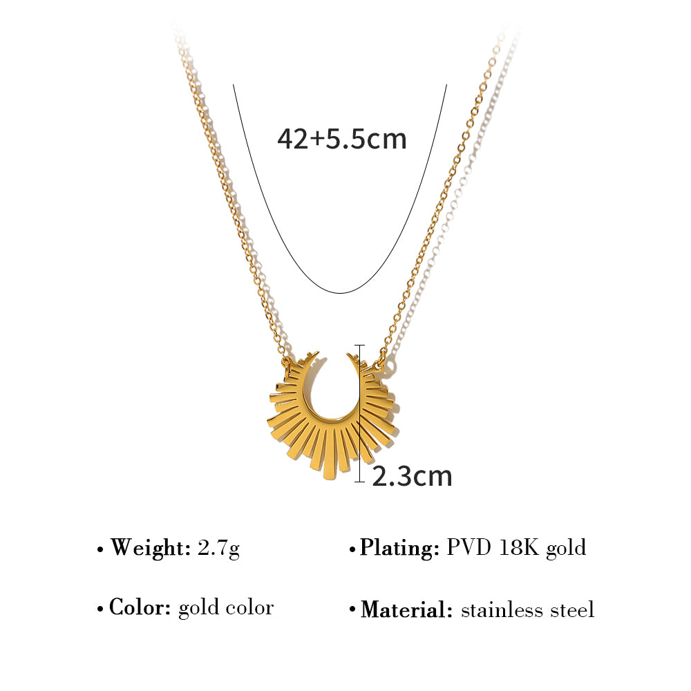 Ig Style Modern Style Geometric Stainless Steel Titanium Steel Plating 18k Gold Plated Pendant Necklace