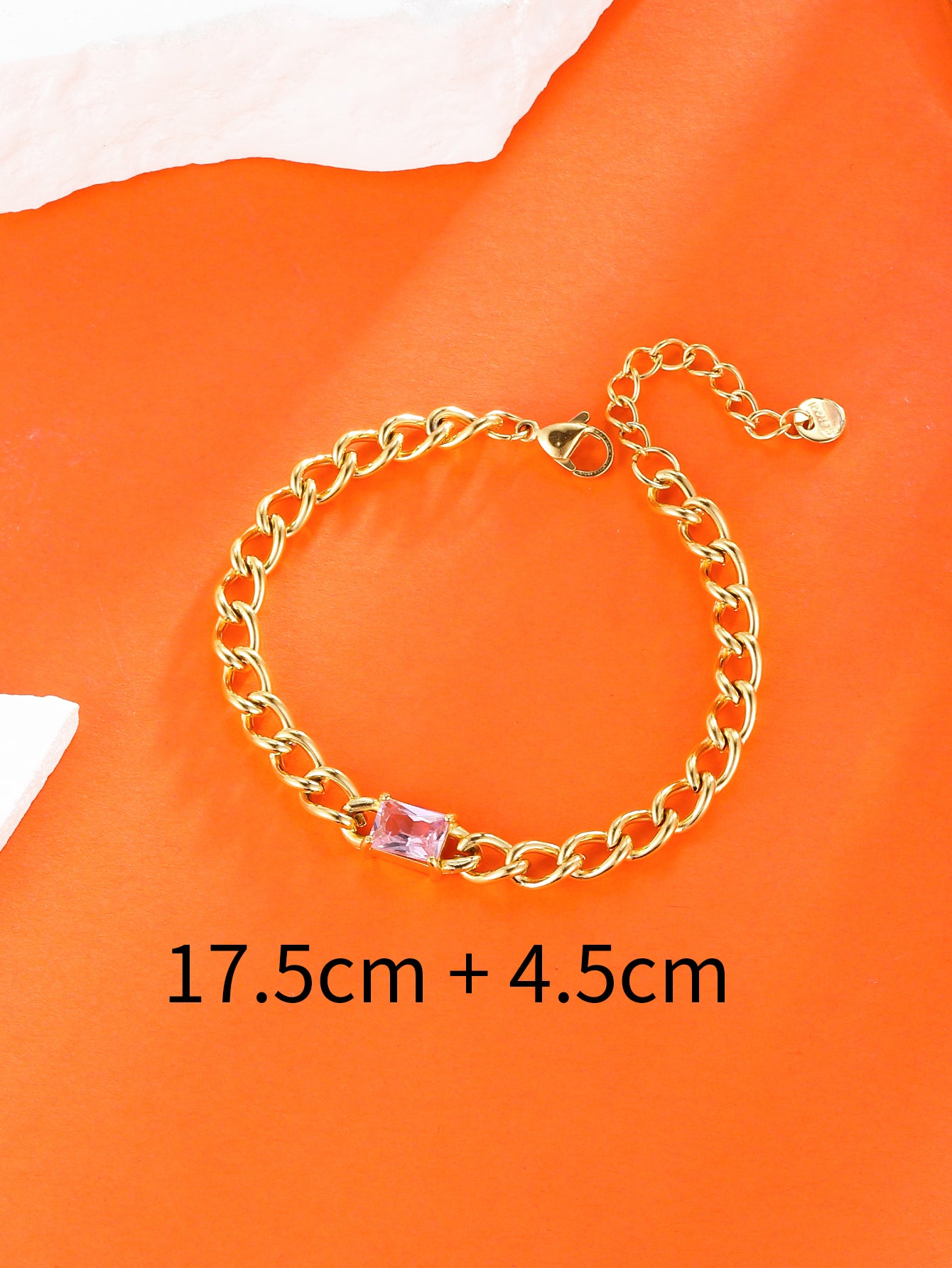 Elegant Lady Solid Color Stainless Steel Plating Inlay Zircon 18k Gold Plated Bracelets