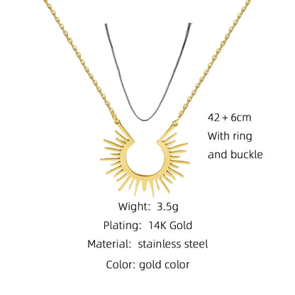 Ig Style Modern Style Geometric Stainless Steel Titanium Steel Plating 18k Gold Plated Pendant Necklace