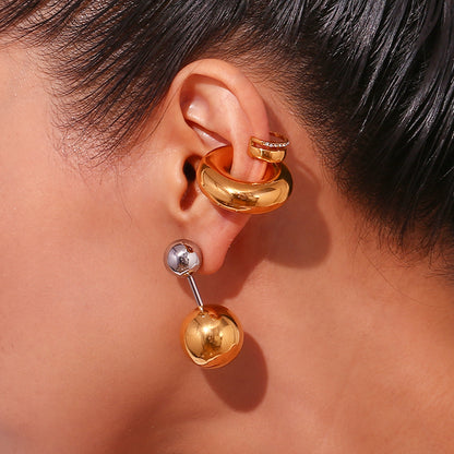 1 Pair Simple Style Classic Style Color Block Plating Stainless Steel 18k Gold Plated Ear Studs