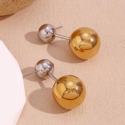 1 Pair Simple Style Classic Style Color Block Plating Stainless Steel 18k Gold Plated Ear Studs