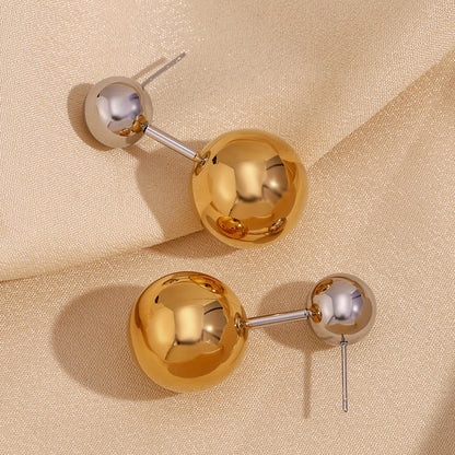 1 Pair Simple Style Classic Style Color Block Plating Stainless Steel 18k Gold Plated Ear Studs