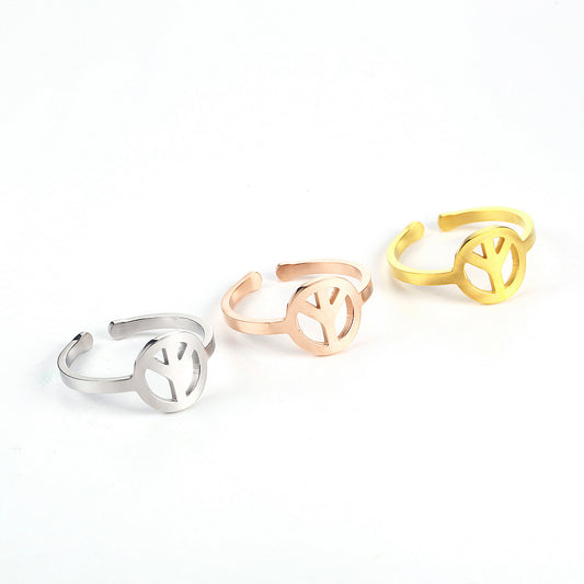 Hip-hop Retro Solid Color Stainless Steel Plating Gold Plated Rings