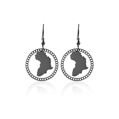 1 Pair Simple Style Streetwear Map Plating Titanium Steel Drop Earrings