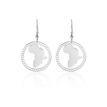 1 Pair Simple Style Streetwear Map Plating Titanium Steel Drop Earrings