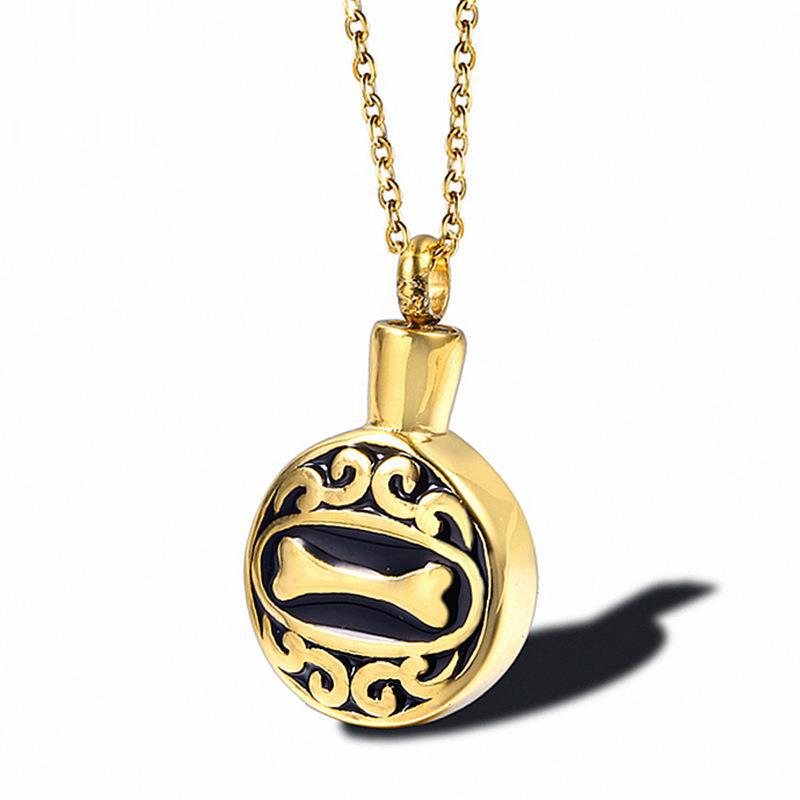 Hip-hop Retro Color Block Titanium Steel Plating Gold Plated Pendant Necklace