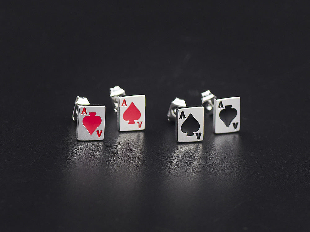 1 Pair Simple Style Commute Heart Shape Printing Stainless Steel Ear Studs