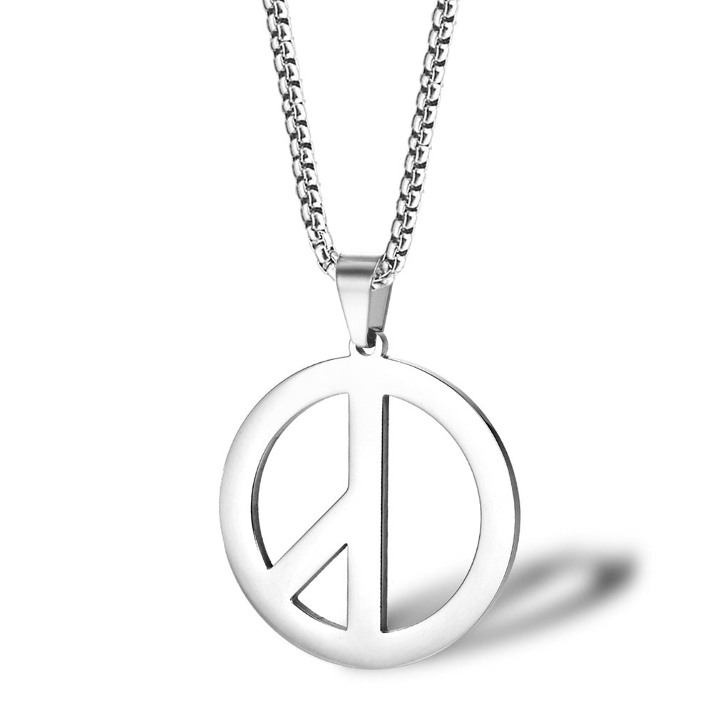 Wholesale Hip-hop Retro Solid Color Stainless Steel Polishing Pendant Necklace