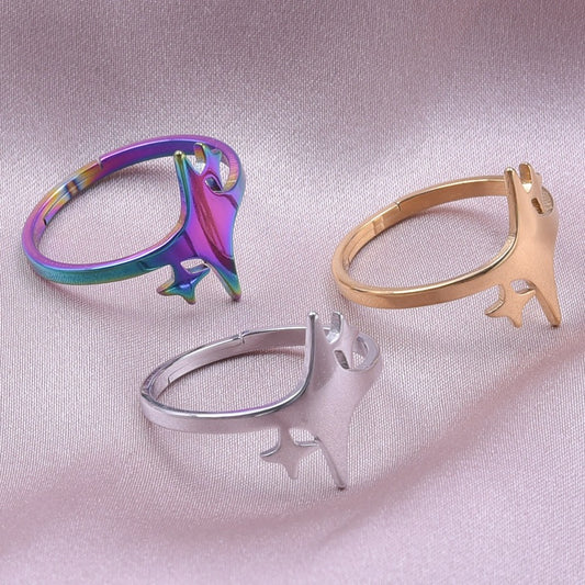 Retro Solid Color Stainless Steel Rings