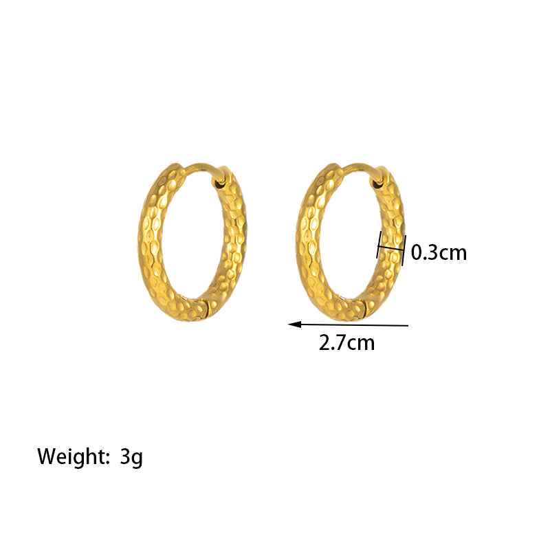 1 Pair Simple Style Commute Solid Color Plating Titanium Steel 18k Gold Plated Earrings