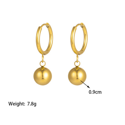 1 Pair Simple Style Solid Color Plating Titanium Steel 18k Gold Plated Drop Earrings