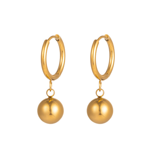 1 Pair Simple Style Solid Color Plating Titanium Steel 18k Gold Plated Drop Earrings