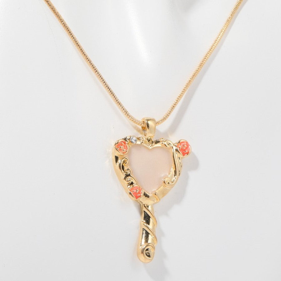 Cute Heart Shape Copper Plating 18k Gold Plated Pendant Necklace