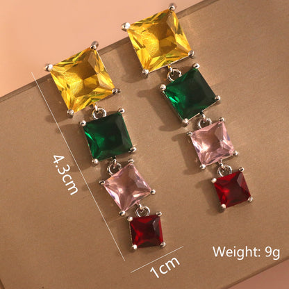 1 Pair Simple Style Leaf Moon Heart Shape Inlay Copper Zircon Drop Earrings Ear Studs