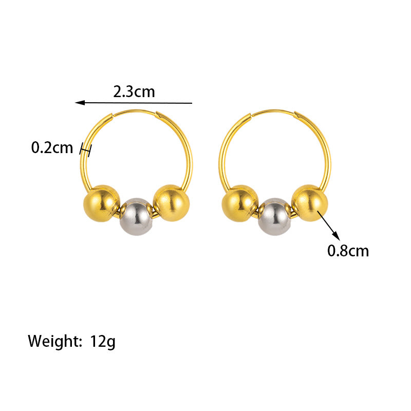 1 Pair Simple Style Geometric Solid Color Plating Titanium Steel 18k Gold Plated Hoop Earrings