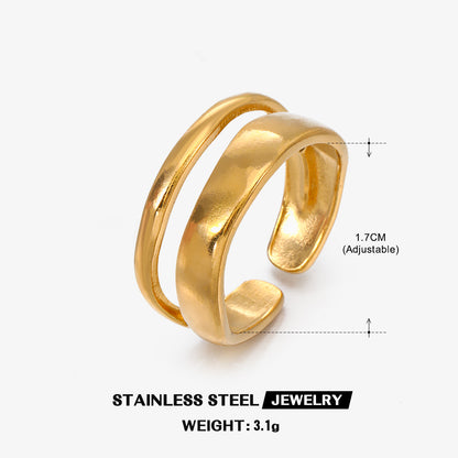 Simple Style Geometric Stainless Steel Plating 18k Gold Plated Rings