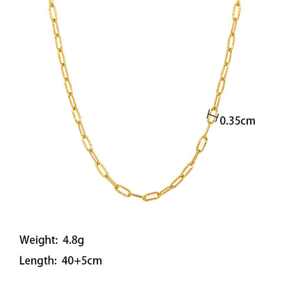 Wholesale Simple Style Classic Style Solid Color Titanium Steel Plating Chain 18k Gold Plated Necklace