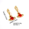 1 Pair Simple Style Star Heart Shape Plating Hollow Out Inlay Copper Zircon Gold Plated Drop Earrings